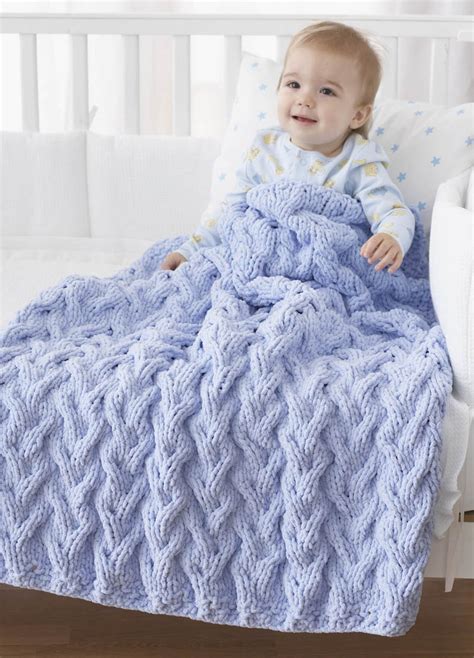 Cable Knit Baby Blanket 